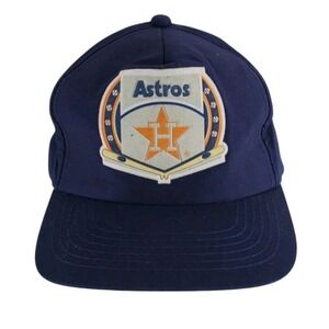 Vtg Houston Astos Snapback Hat Cap Baseball Navy Blue Onesize Drew Pearson 1980s